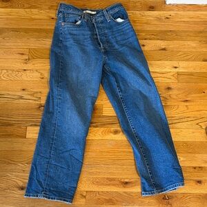 Levi's Women's Blue Cropped Straight-Leg Jeans